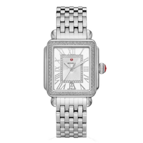 Ladies' Deco Madison Silver-Tone Diamond Bracelet Watch 155 Diamonds