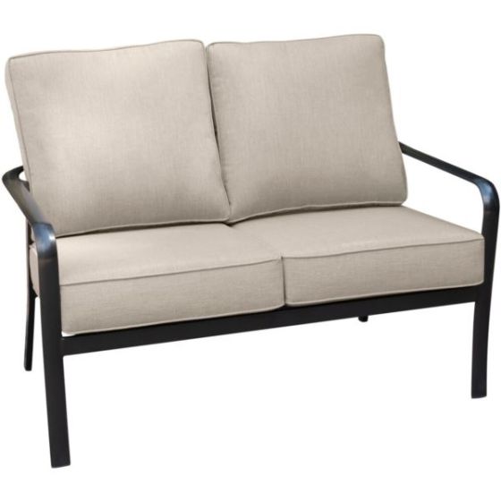 Cortino Commercial-Grade Aluminum Loveseat with Plush Sunbrella Cushions