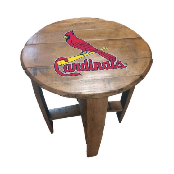 St Louis Cardinals Oak Barrel Table