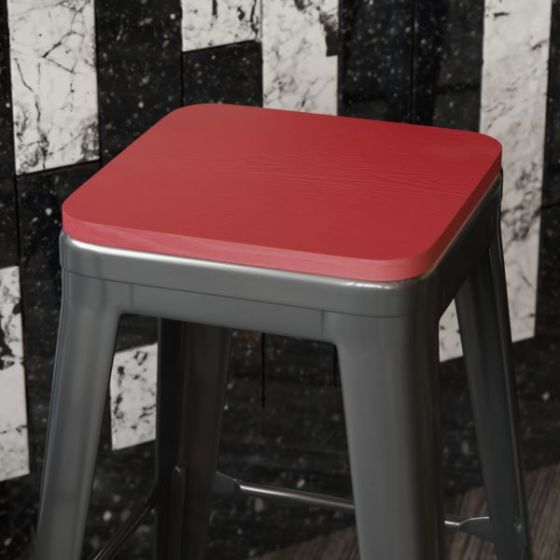 4PK Red Poly Resin Seats for Stools & Chairs