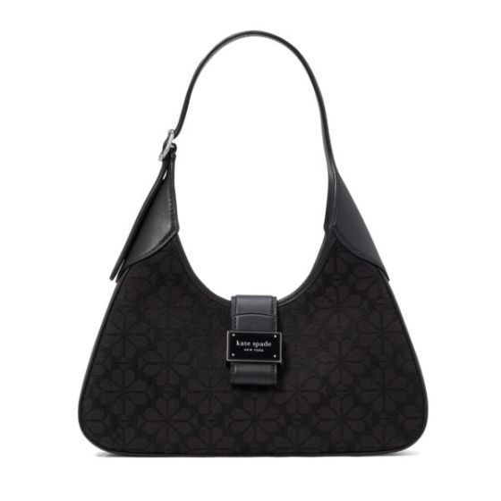 Spade Flower Jacquard Nouveau Shoulder Bag - Black Multi