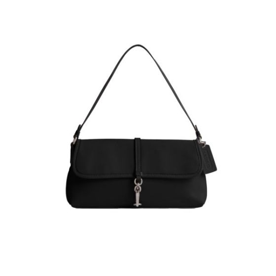 Glovetanned Leather Hamptons Bag - Black/Silver