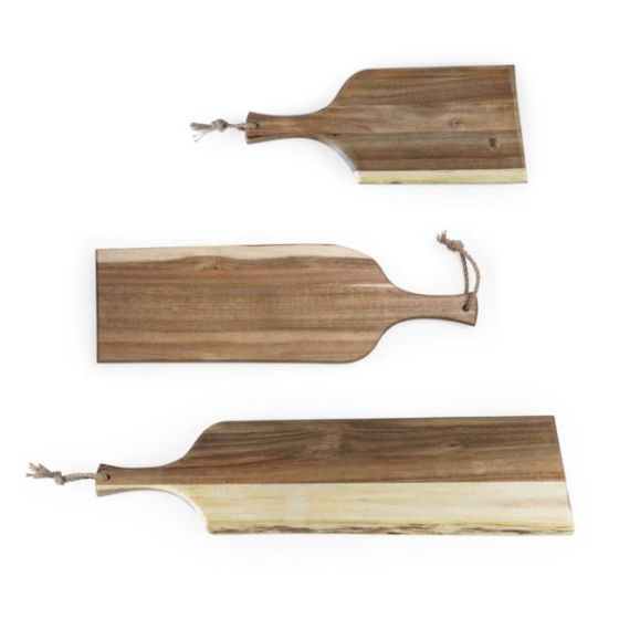Set of 3 Artisan Serving Planks - Acacia Wood