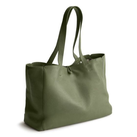 Hathaway Tote-Bronze Green-Leather