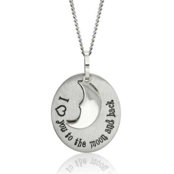 Joyful Sentiments I Heart You To The Moon And Back Pendant Necklace
