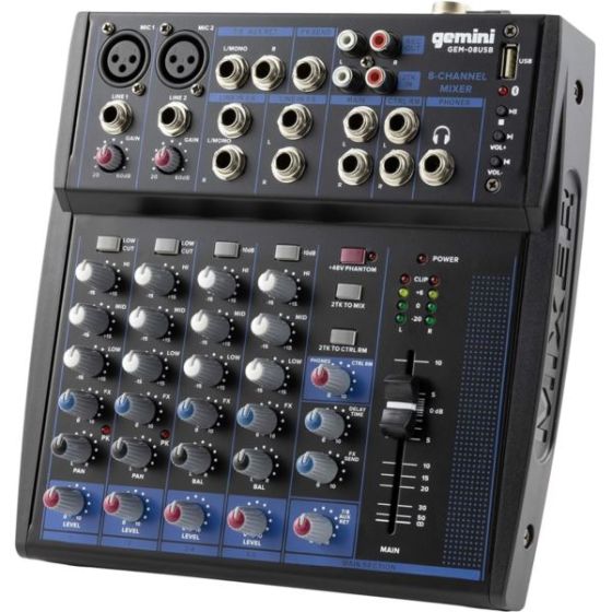 8-Channel BT Audio Mixer, USB Playback