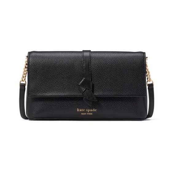Knott Flap Chain Crossbody -  Black