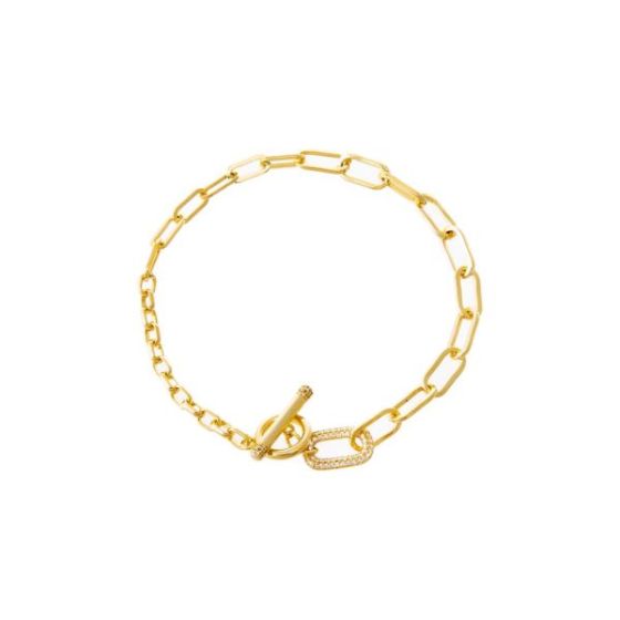 Pave Toggle Multi-Chain Bracelet Size 7
