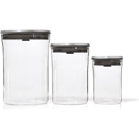 Steel 3-Piece POP Round Canister Graduated Set
