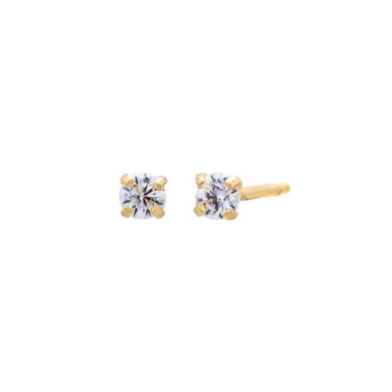 Solitaire Stud Earring 14K Size 2 MM