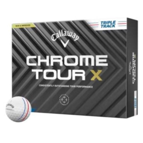 Callaway Chrome Tour X Triple Track White 2024 Golf Balls - 1 Dozen
