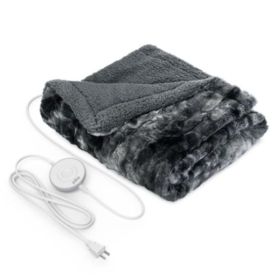 PureRadiance Luxury Heated Throw Blanket Smoke
