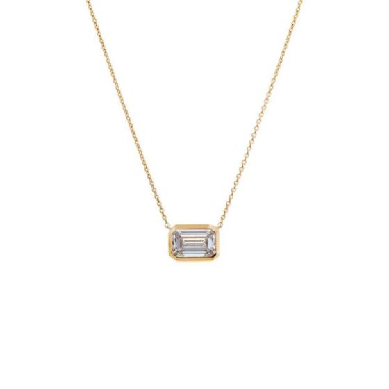0.25 CT Lab-Grown Emerald Necklace 14K Size 18