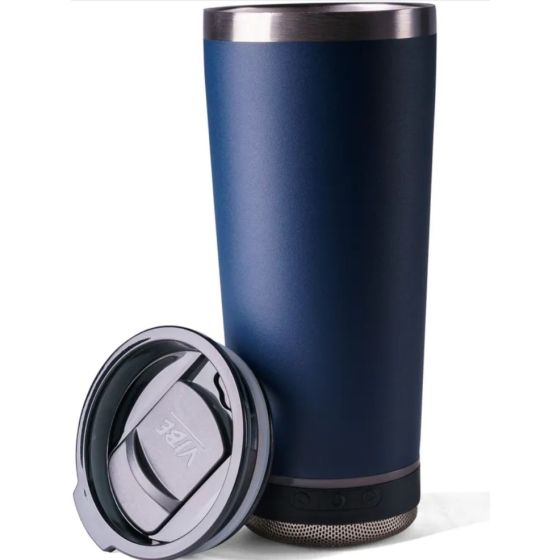 VIBE 18 oz Tumbler - Choice of 1 BASE:  Solo Speaker  Powerbank Beacon-Navy Blue