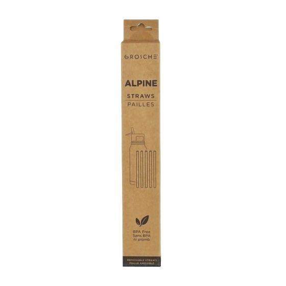 GROSCHE Alpine Flip n' Sip 20 oz spare plastic straw 5 pack - Clear