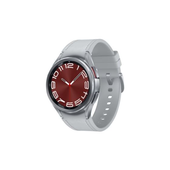 Galaxy Watch6 43mm Classic Silver-Tone Stainless Steel & Leather Strap Smartwatch