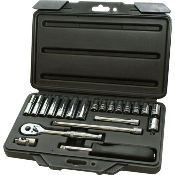 Pro-Grade 21-Piece SAE Socket Set with Case
