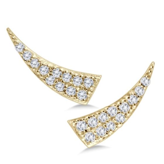 1/4 Ct Bold Genuine Diamond Climber Earrings