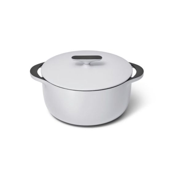 6.5qt Enameled Cast Iron Dutch Oven w/ Flat Lid Gray
