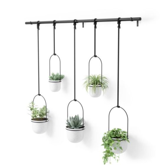 Triflora 5 Hanging Planter Wht/Black