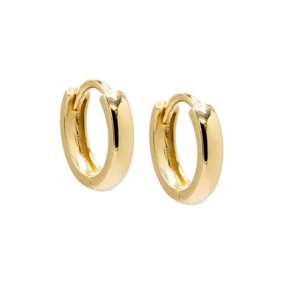 Tiny Wide Cartilage Huggie Earring 14K Size 10MM