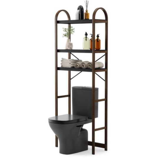 Bellwood Over the Toilet Shelf Blk/Walnut