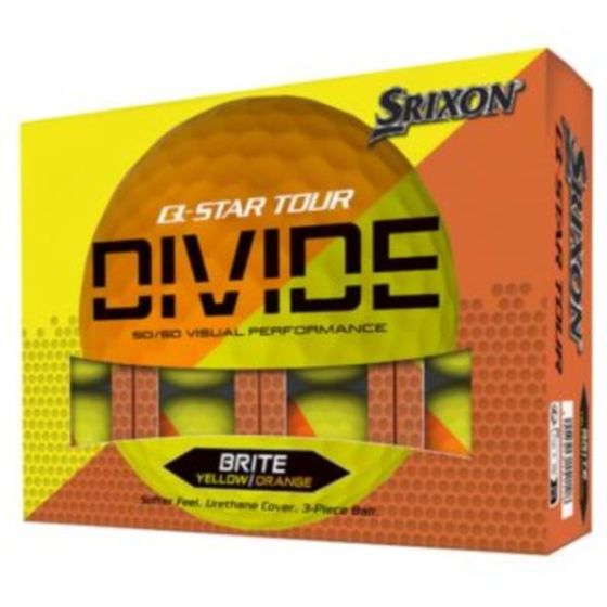 Srixon Q-Star Tour Divide Orange/Yellow 2024 Golf Balls - 1 Dozen