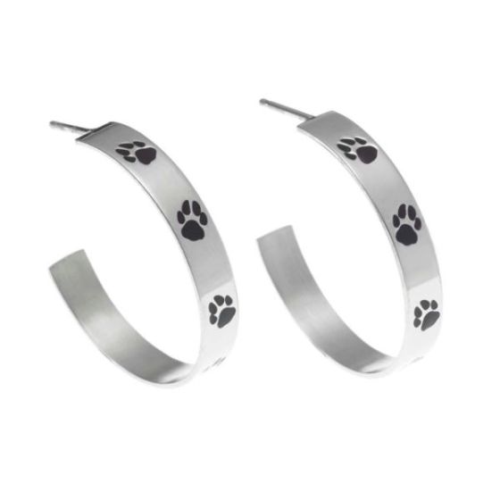 Joyful Sentiments Paw Print Hoop Earrings