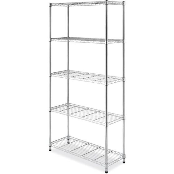 Supreme Large 5-Tier Shelving with 500 LB Weight Capacity per Shelf, 74-In. H x 48-In. W x 18-In. D,