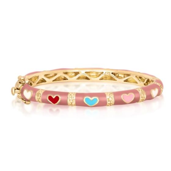 Gold Over Silver Kids Heart Bracelet Size 6.5