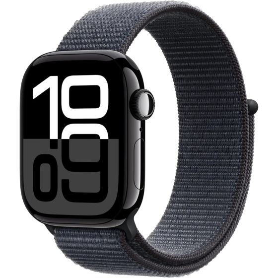 Apple Watch Series 10 GPS 42mm Jet Black Aluminum Case with Ink Sport Loop