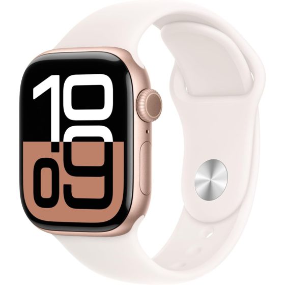 Apple Watch Series 10 GPS 42mm Rose Gold Aluminum Case with Light Blush Sport Band - M/L