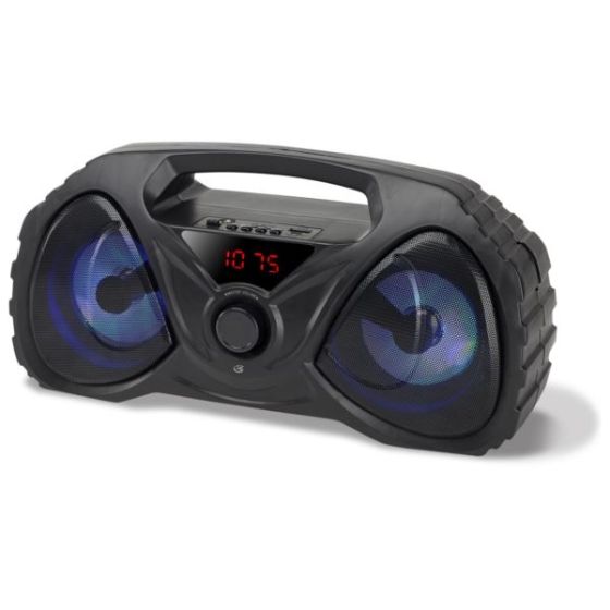 Bluetooth Boombox w/ Color Changing LEDs and FM Radio