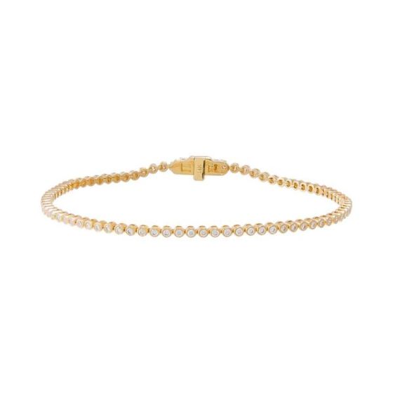 1CT Diamond Bezel Tennis Bracelet 14K Size 7