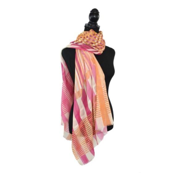 Cody Striped Cotton Scarf