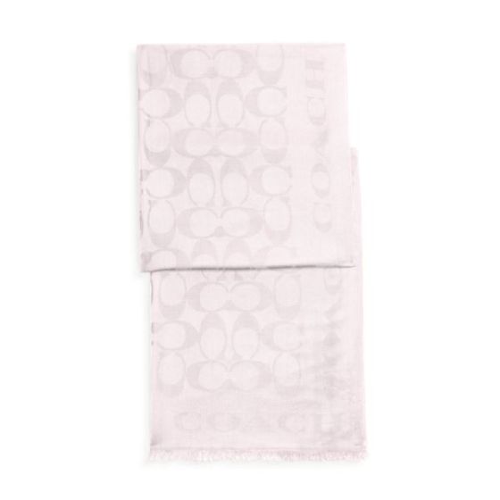 Signature C Border Stole Scarf - Blush