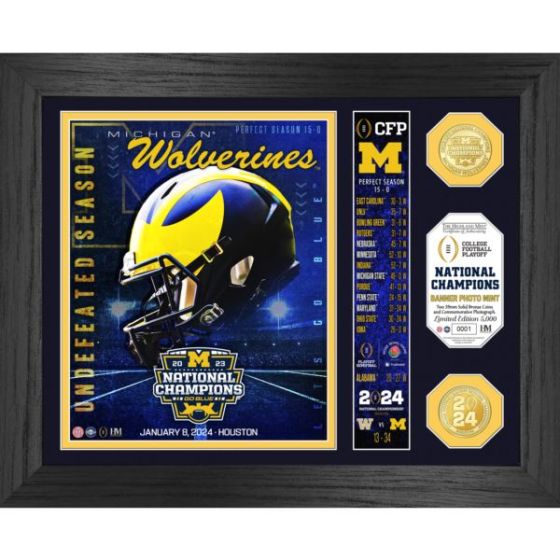 Michigan Wolverines 2023 CFP National Champions Banner Photo Mint
