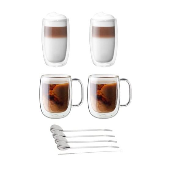 Sorrento 9pc Double Wall Coffee & Beverage Set