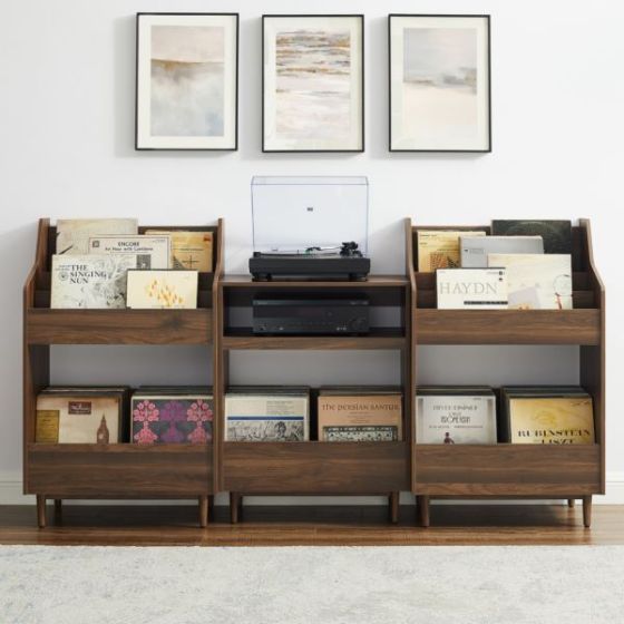 Liam 3Pc Record Player Stand And Vinyl Storage Set