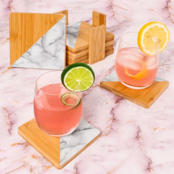 Bamboo 16pc Coaster Set