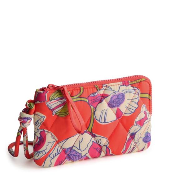 Zip Wristlet-Swirling Poppies-Featherweight