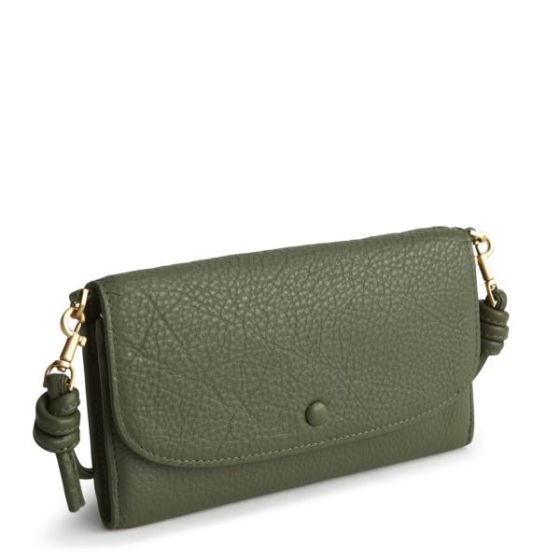 Wildwood Wallet Crossbody-Bronze Green-Leather