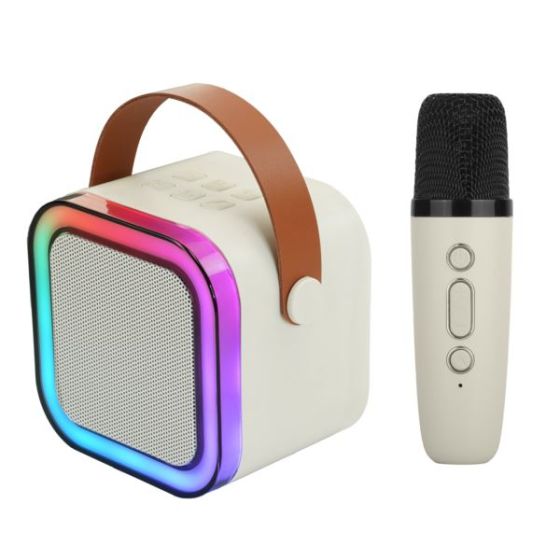 Mini Karaoke Bluetooth Speaker w/ Wireless Mic & Front RGB Sahara
