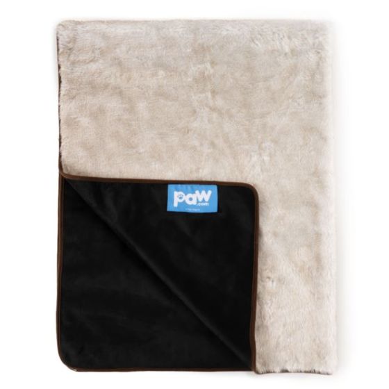 PAW PupProtector Cool Comfort Waterproof Throw Blanket - White w/Brown Accents - Original
