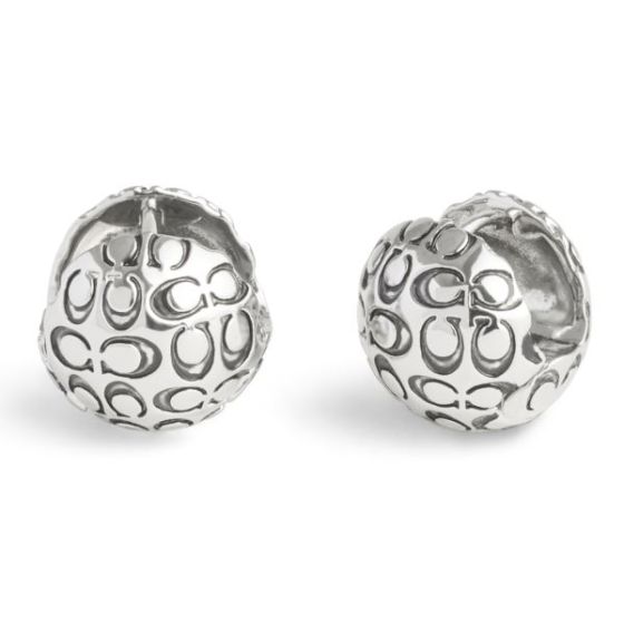 Signature Quilted Orb Huggie Earrings - Rhodium