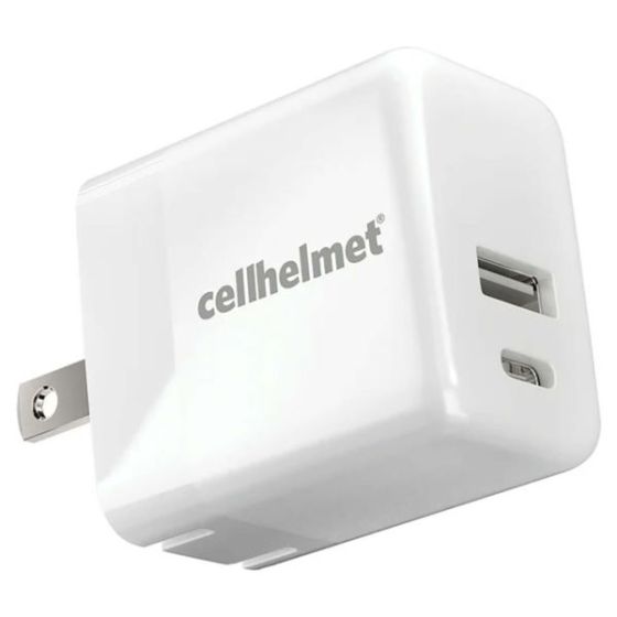 CellHelmet - 20W PD Dual Wall Block with Type-A and Type-C