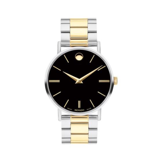 Mens Corporate Exclusive Two-Tone Stainless Steel Watch Black Dial