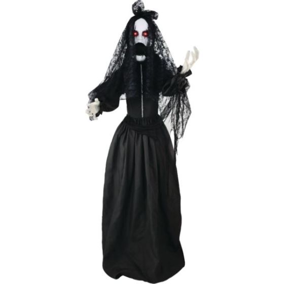 Lifesize Animatronic Demon Bride with Lights and Sound, Indoor/Covered Outdoor Halloween Decoration