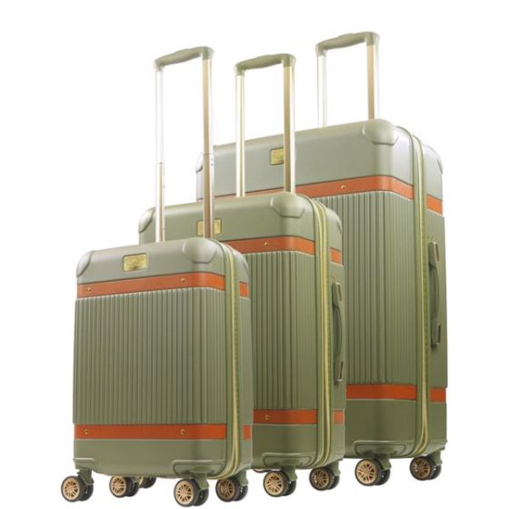 Hard-Sided Luggage Set Stripes Size 3 Pieces
