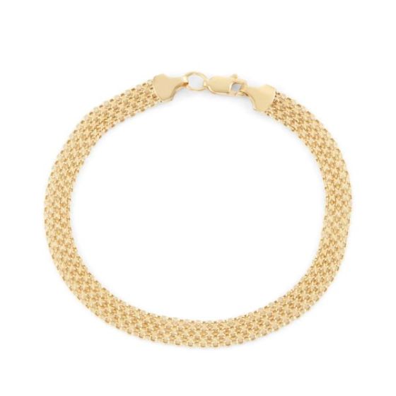 14K Yellow Gold Bismark Chain Bracelet Size 7.25